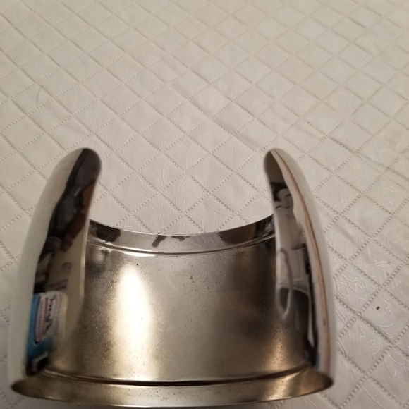 Leopard Print Cuff Bracelet Silver Tone 2 inches wide - Picture 2 of 9